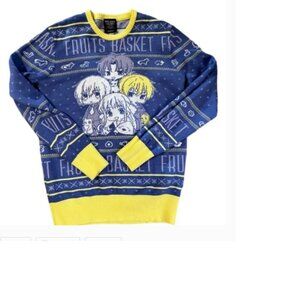 HP- BOX LUNCH ANIME MANGA FRUITS BASKET BLUE/YELLOW LONG SLEEVE SWEATER/SIZE L